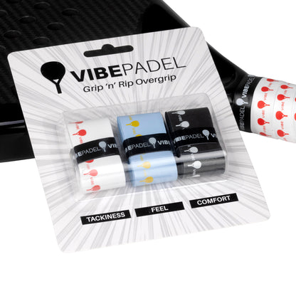 Whit e and red Vibes padel overgrip